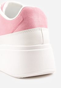 Born2be - Różowe Sneakersy VICES na Platformie w Stylu lat 90. Donah. Kolor: różowy. Sezon: lato. Obcas: na platformie #4