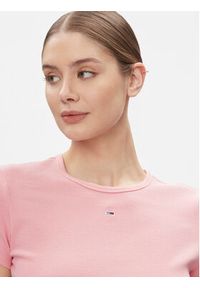 Tommy Jeans T-Shirt Essential DW0DW17383 Różowy Slim Fit. Kolor: różowy. Materiał: bawełna #2