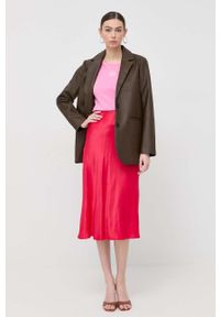 Pinko t-shirt bawełniany kolor różowy. Kolor: różowy. Materiał: bawełna. Wzór: nadruk #5