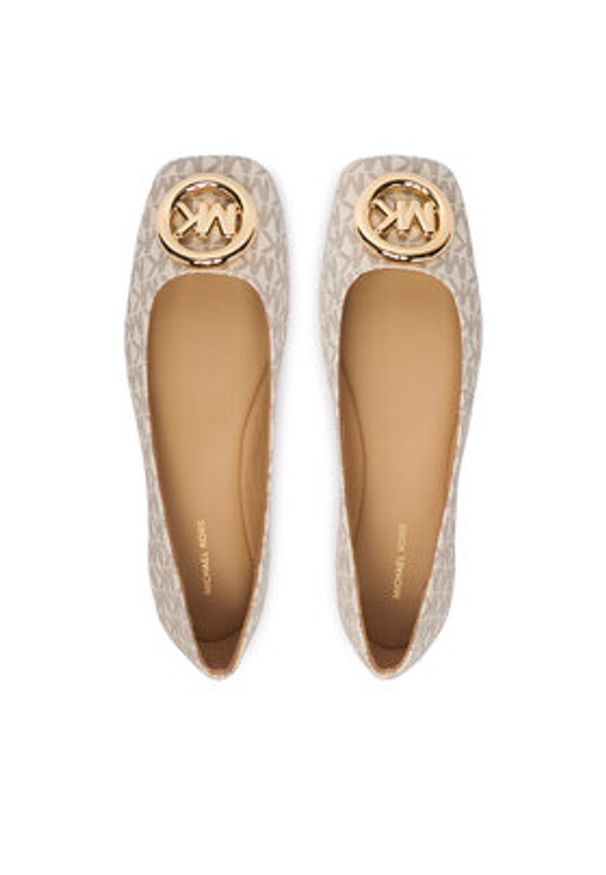 MICHAEL Michael Kors Baleriny Milan Flex Ballet 40F5MLFP1B Écru. Materiał: skóra