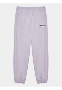 Calvin Klein Jeans Spodnie dresowe Monogram IG0IG02094 Fioletowy Regular Fit. Kolor: fioletowy. Materiał: bawełna