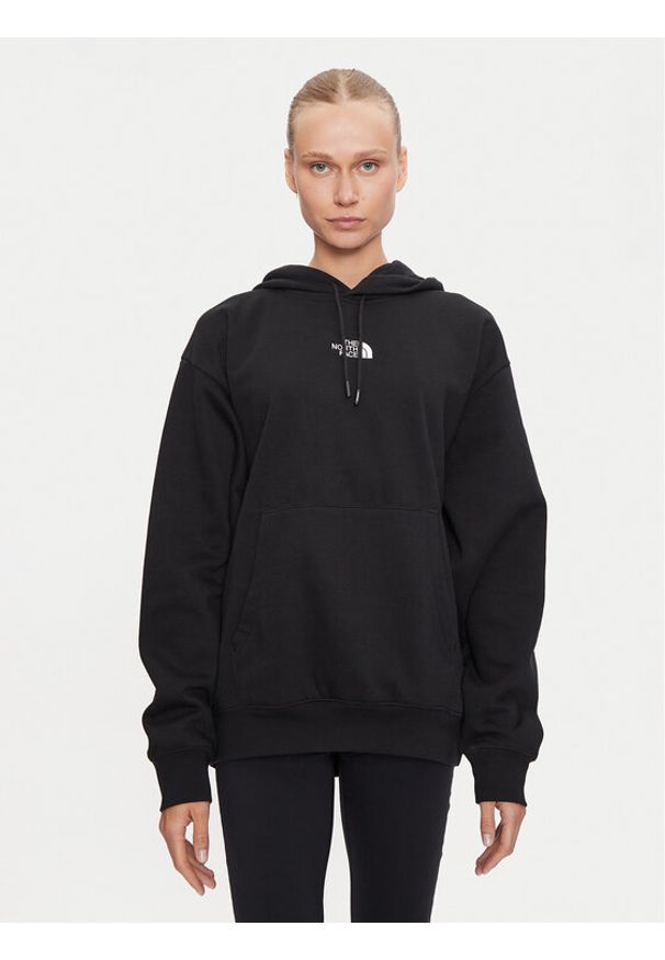 The North Face Bluza Essential NF0A89EN Czarny Oversize. Kolor: czarny. Materiał: syntetyk, bawełna
