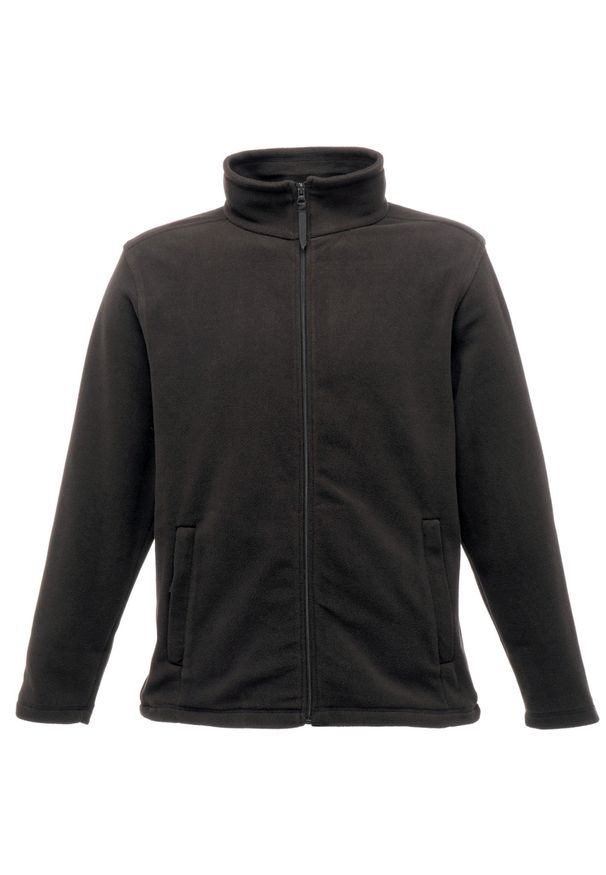 Regatta - Męska Gładka Kurtka Z Polaru Z Pełnym Zamkiem Błyskawicznym (Layer Lite). Kolor: czarny. Materiał: polar. Wzór: gładki. Sezon: zima. Sport: turystyka piesza