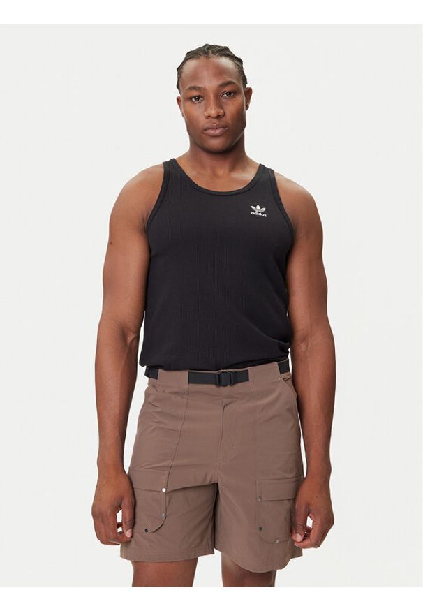 Adidas - adidas Tank top Trefoil Essentials KA0648 Czarny Regular Fit. Kolor: czarny. Materiał: bawełna, syntetyk