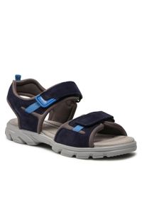 Sandały Superfit 1-606183-8010 S Blau/Grau. Kolor: niebieski. Materiał: zamsz, skóra