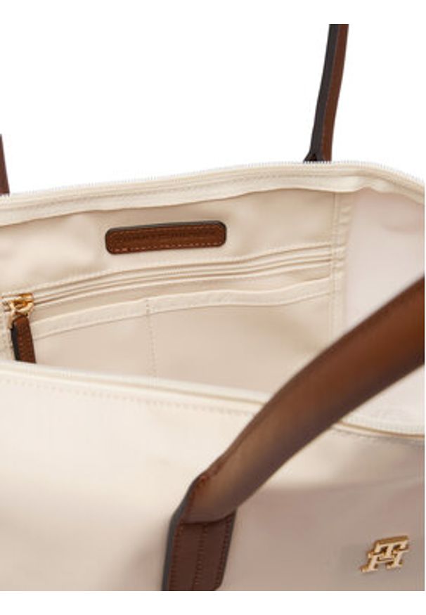 TOMMY HILFIGER - Tommy Hilfiger Torebka Popette Tote AW0AW17711 Écru. Kolor: kremowy