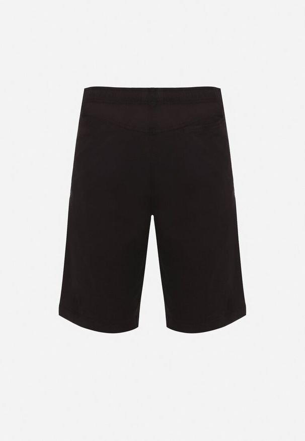 Born2be - Czarne Klasyczne Szorty z Gumką w Pasie Ściągane Troczkiem od Środka Piofina. Okazja: na co dzień. Kolor: czarny. Sezon: lato. Styl: klasyczny