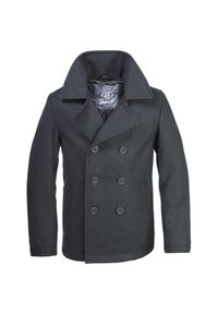 Płaszcz męski Brandit Pea Coat - 3109 L. Kolor: czarny. Sport: turystyka piesza #1