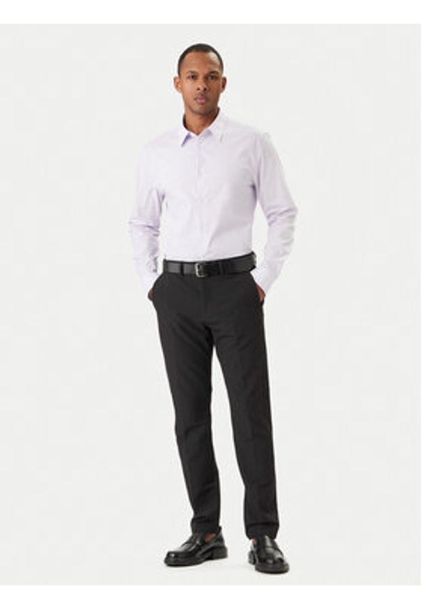 Calvin Klein Koszula LV04LB145G Różowy Slim Fit. Kolor: różowy. Materiał: bawełna