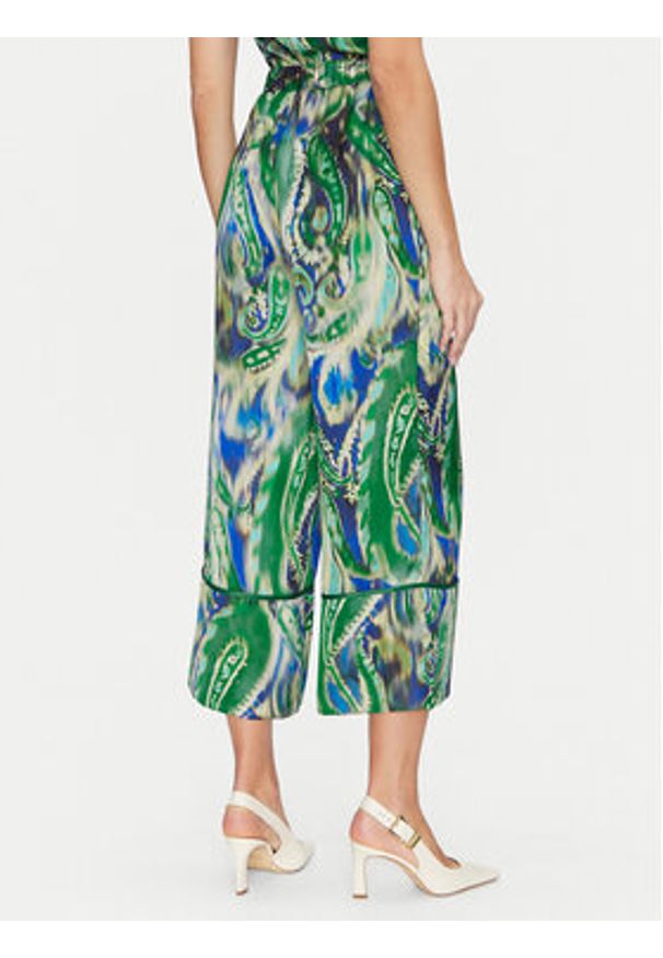 SIMONA CORSELLINI - Simona Corsellini Spodnie materiałowe P25CPPA02501 Zielony Relaxed Fit. Kolor: zielony. Materiał: syntetyk