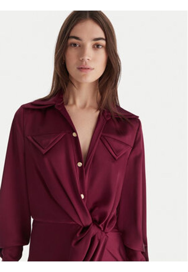 Babylon Sukienka wieczorowa ED0764 Bordowy Regular Fit. Kolor: czerwony. Materiał: syntetyk. Styl: wizytowy