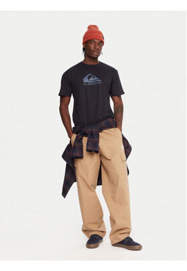 Quiksilver T-Shirt Ev Comp Logo EQYZT08182 Granatowy Regular Fit. Kolor: niebieski. Materiał: bawełna