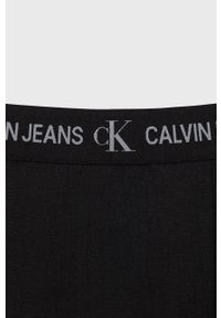 Calvin Klein Jeans Spódnica dziecięca kolor czarny mini prosta. Okazja: na co dzień. Kolor: czarny. Materiał: dzianina. Styl: casual