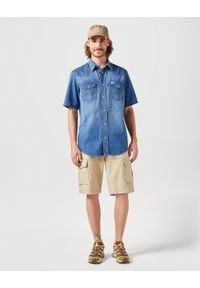 Wrangler - WRANGLER MĘSKA KOSZULA JEANSOWA SS WESTERN SHIRT Dusky 112350572 W5H8016805. Materiał: jeans #4