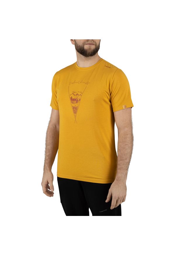 T-shirt męski Viking Bamboo Hopi Man. Kolor: żółty. Sport: turystyka piesza