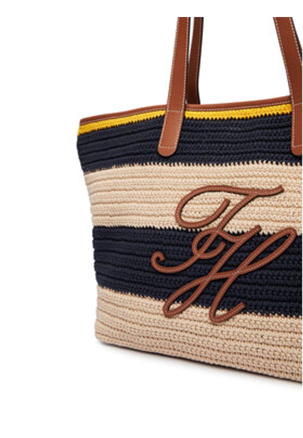 TOMMY HILFIGER - Tommy Hilfiger Torebka Th Nautical Tote Crochet Str AW0AW18816 Kolorowy. Wzór: kolorowy