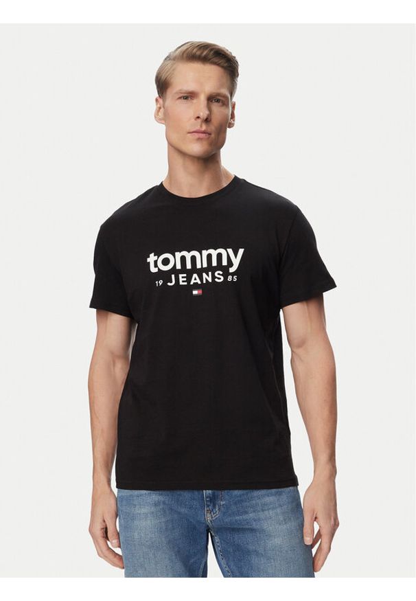 Tommy Jeans T-Shirt Graphic DM0DM23376 Czarny Slim Fit. Kolor: czarny. Materiał: bawełna