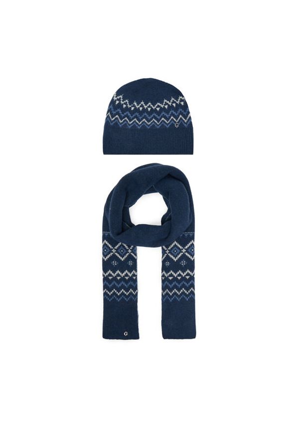 Guess Zestaw Szalik i Czapka W5PZ18 Z3LQ0 Granatowy. Kolor: niebieski. Materiał: materiał