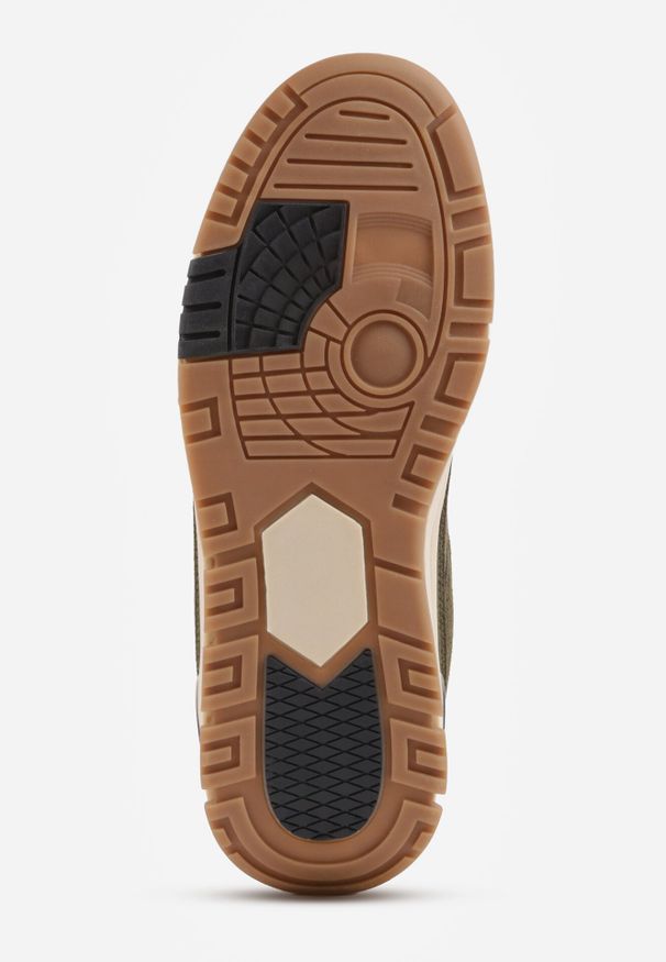 Born2be - Ciemnobeżowe Buty Sportowe Sneakersy Ozdobione Tłoczeniem i Napisami Hermala. Okazja: na co dzień. Kolor: beżowy. Materiał: jeans. Wzór: napisy, aplikacja