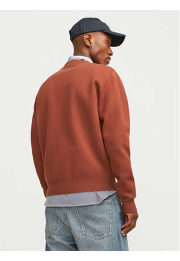 Jack & Jones Sweter Vesterbro 12261852 Brązowy Loose Fit. Kolor: brązowy. Materiał: wiskoza