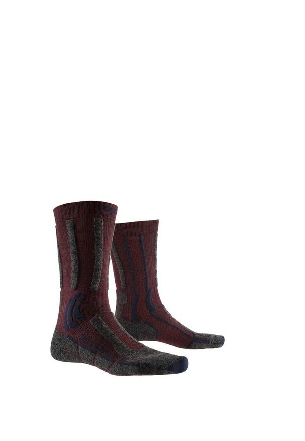 X-Socks - Skarpety trekkingowe X-SOCKS TREK X MERINO LT 4.0. Kolor: wielokolorowy, szary, czerwony. Sport: turystyka piesza