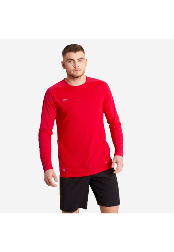 KIPSTA - Koszulka do piłki nożnej z długim rękawem Kipsta Viralto Club. Kolor: czerwony. Materiał: materiał. Długość rękawa: długi rękaw. Długość: długie. Sport: piłka nożna
