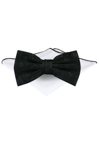 Mucha Męska z Poszetką - Chattier - Czarna z Fakturą Materiału. Kolor: czarny. Materiał: materiał. Styl: elegancki, sportowy #1