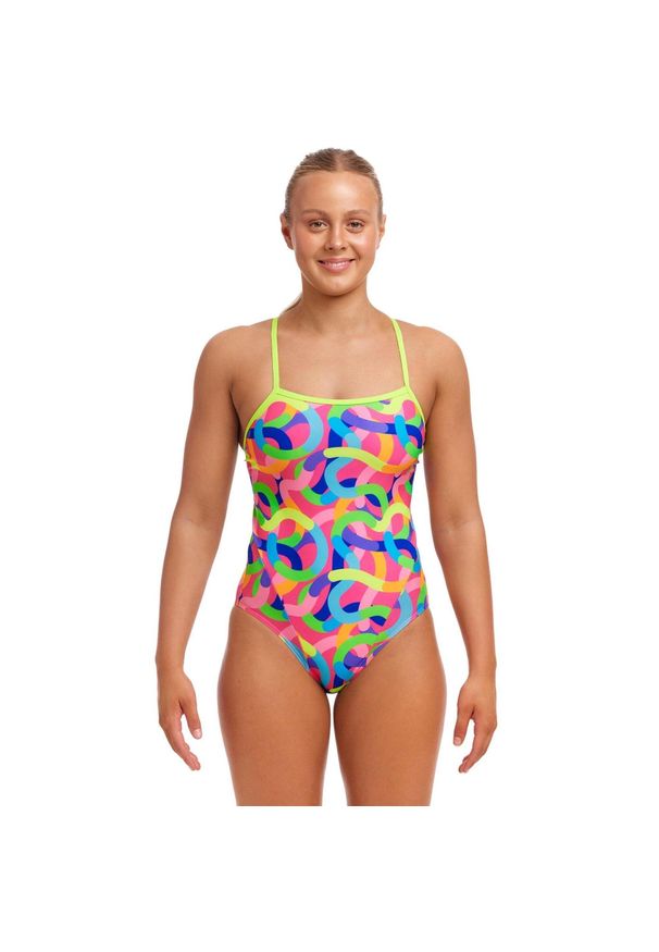 Strój do pływania FUNKITA Curly Wurly - Single Strap. Kolor: wielokolorowy
