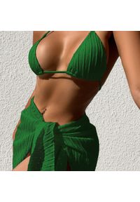 Intica - Strój kąpielowy prążkowany na plażę i basen Jerry. Kolor: zielony. Materiał: prążkowany