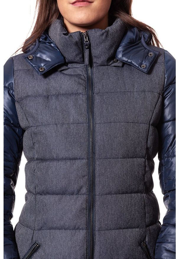 Tom Tailor - DAMSKA KURTKA ZIMOWA TOM TAILOR MATERIAL MIX JACKET 3521685.00.71 COL. 6012. Typ kołnierza: kaptur. Wzór: melanż. Sezon: zima. Styl: elegancki, klasyczny