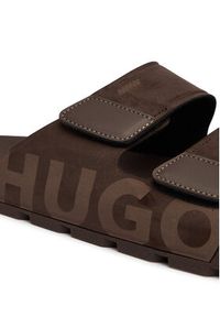 Hugo - HUGO Klapki Evander 50563303 Brązowy. Kolor: brązowy. Materiał: materiał #5