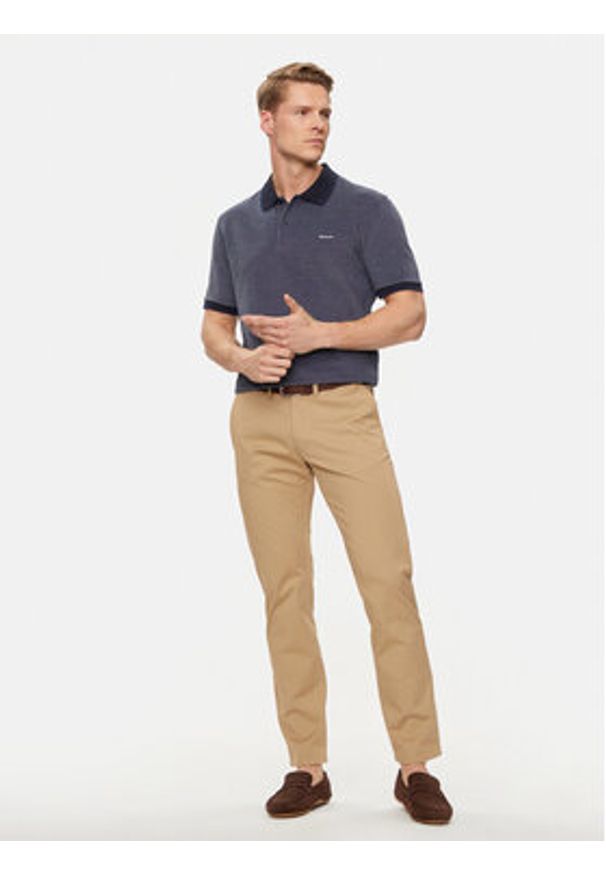 GANT - Gant Polo Oxford 2057029 Granatowy Regular Fit. Typ kołnierza: polo. Kolor: niebieski. Materiał: bawełna