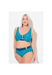 ULLA POPKEN - Damskie Bikini paisley miękkie miseczki regulowane ramiączka z recyklingu. Kolekcja: plus size. Kolor: zielony, niebieski, wielokolorowy. Materiał: elastan, poliamid, materiał. Wzór: paisley