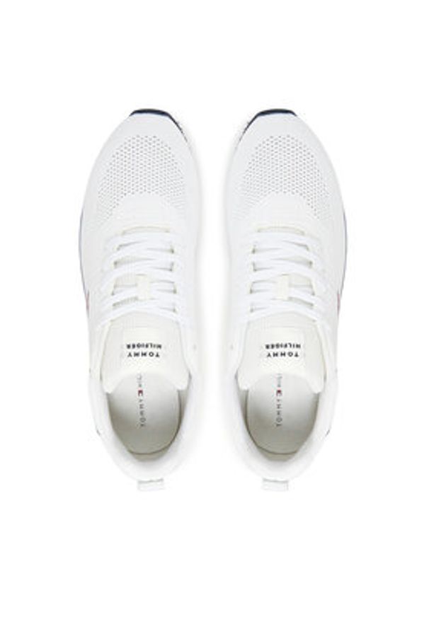 TOMMY HILFIGER - Tommy Hilfiger Sneakersy New Runner Eva Corpo Knit FM0FM05648 Biały. Kolor: biały. Materiał: materiał