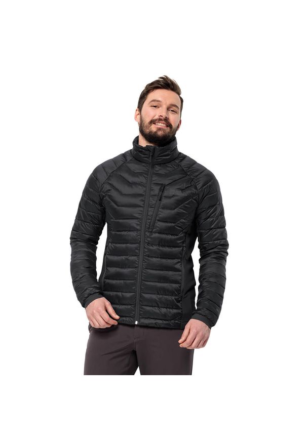 Kurtka puchowa Jack Wolfskin Routeburn Pro Ins. Typ kołnierza: golf. Kolor: czarny. Materiał: puch. Sport: golf