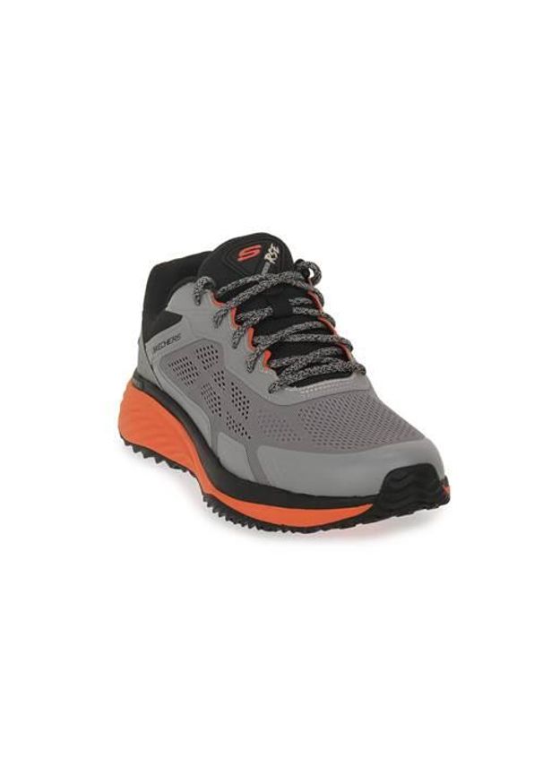 skechers - Buty do chodzenia męskie Skechers Bounder. Zapięcie: sznurówki. Kolor: szary. Materiał: syntetyk, materiał, tkanina. Szerokość cholewki: normalna. Sport: turystyka piesza