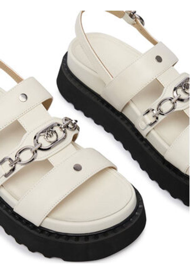 Pinko - PINKO Sandały Kate 06 SD0517 P001 Biały. Kolor: biały. Materiał: skóra