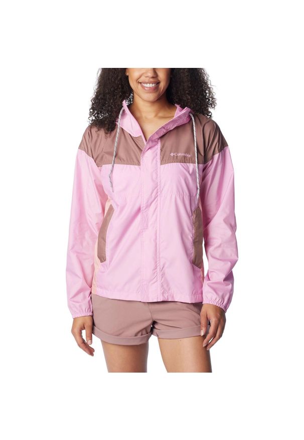 columbia - Damska wiatrówka Columbia Flash Challenger Windbreaker. Kolor: różowy. Materiał: poliester