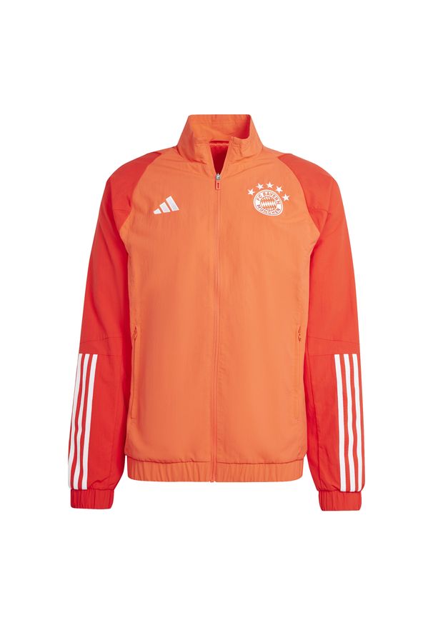Adidas - Bluza dresowa Prematch FC Barcelone 2023/24. Kolor: czerwony. Materiał: dresówka. Sport: piłka nożna