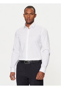 Calvin Klein Koszula K10K113846 Biały Slim Fit. Kolor: biały. Materiał: bawełna