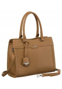 ROVICKY - Shopperka damska Rovicky R-072-02 beżowa. Kolor: beżowy. Materiał: skórzane. Styl: klasyczny