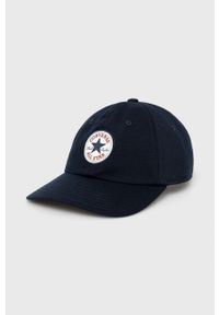 Converse czapka kolor granatowy z aplikacją. Kolor: niebieski. Wzór: aplikacja