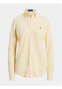 Polo Ralph Lauren Koszula Ls Knt Ox St 211924258002 Żółty Slim Fit. Typ kołnierza: polo. Kolor: żółty. Materiał: bawełna