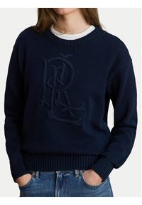 Lauren Ralph Lauren - LAUREN RALPH LAUREN Sweter 200979653004 Granatowy Regular Fit. Kolor: niebieski. Materiał: bawełna #4