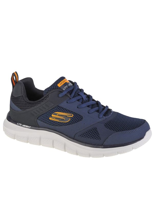 skechers - Buty sportowe Sneakersy męskie, Skechers Track-Syntac. Zapięcie: sznurówki. Kolor: niebieski, wielokolorowy. Materiał: materiał, tkanina, syntetyk. Szerokość cholewki: normalna. Sport: turystyka piesza