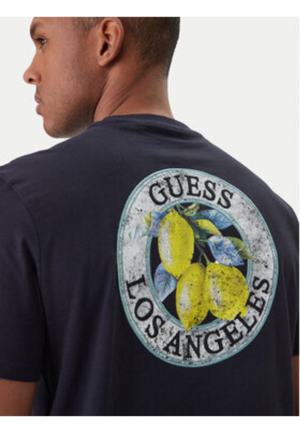 Guess T-Shirt M6GI19 K3051 Granatowy Reglan Fit. Kolor: niebieski. Materiał: bawełna