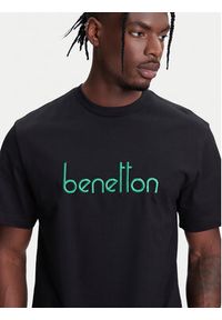 United Colors of Benetton - United Colors Of Benetton T-Shirt 3MI6U109O Czarny Oversize. Kolor: czarny. Materiał: bawełna #4