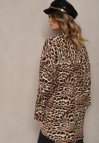 Renee - Brązowa Koszula Oversize z Wiskozy z Lnem Sanalinae. Okazja: na co dzień. Kolor: brązowy. Materiał: wiskoza, len. Długość rękawa: długi rękaw. Długość: długie. Styl: casual, elegancki
