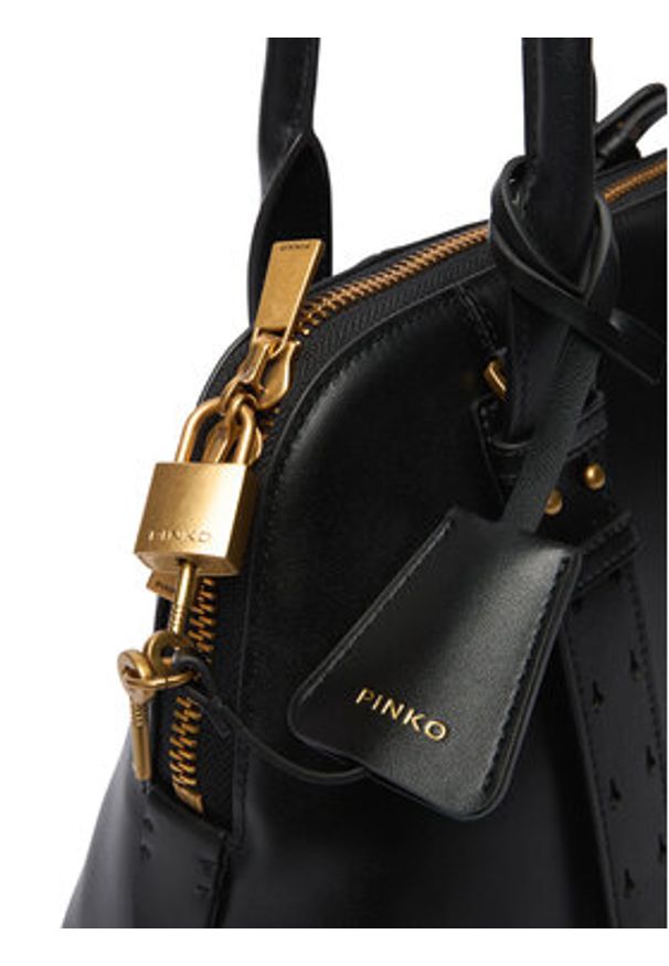 Pinko - PINKO Torebka Bowling Bag Medium AI 25-26 PLTT 105906 A0QO Czarny. Kolor: czarny. Materiał: skórzane