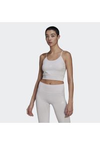 Biustonosz sportowy damski Adidas Sml Spagcrop. Kolor: biały, wielokolorowy, różowy